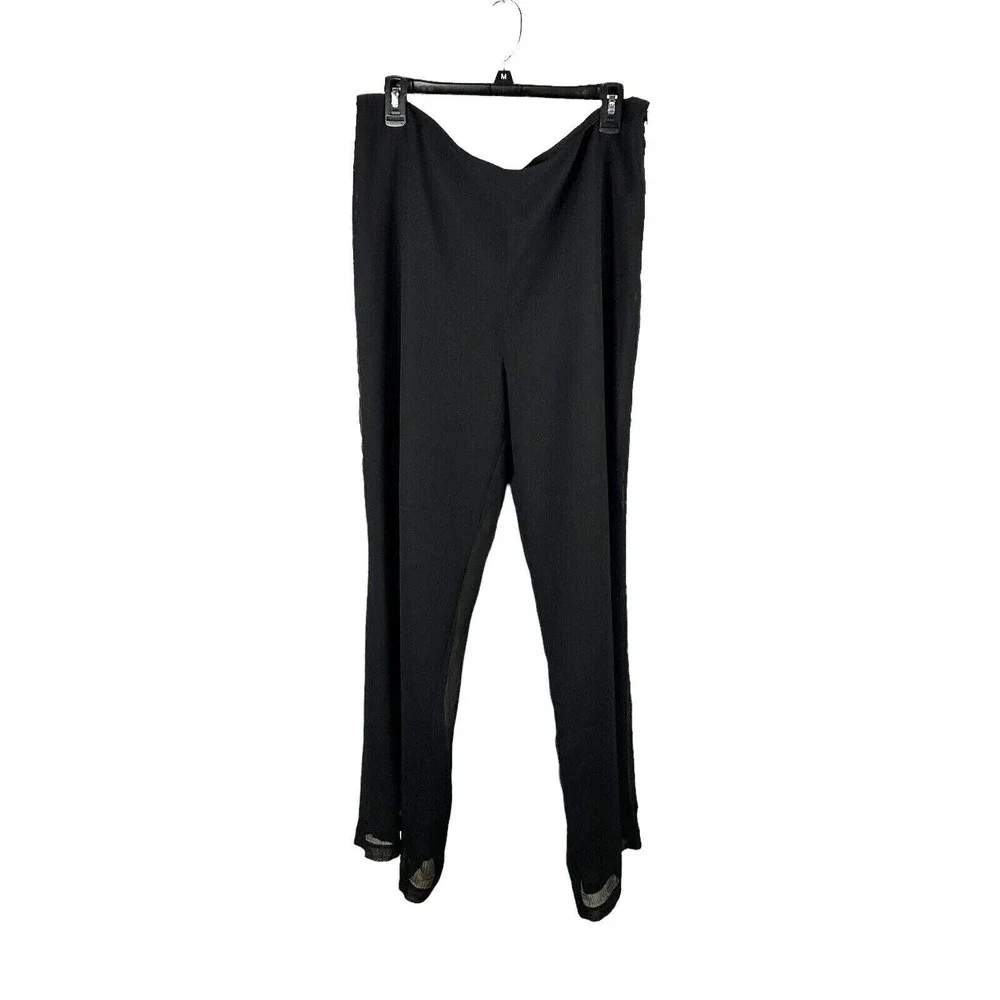 Joseph Ribkoff Womens 16 Sheer Black High-Rise Lined Palazzo Dress Pants Chiffon - Picture 2 of 12